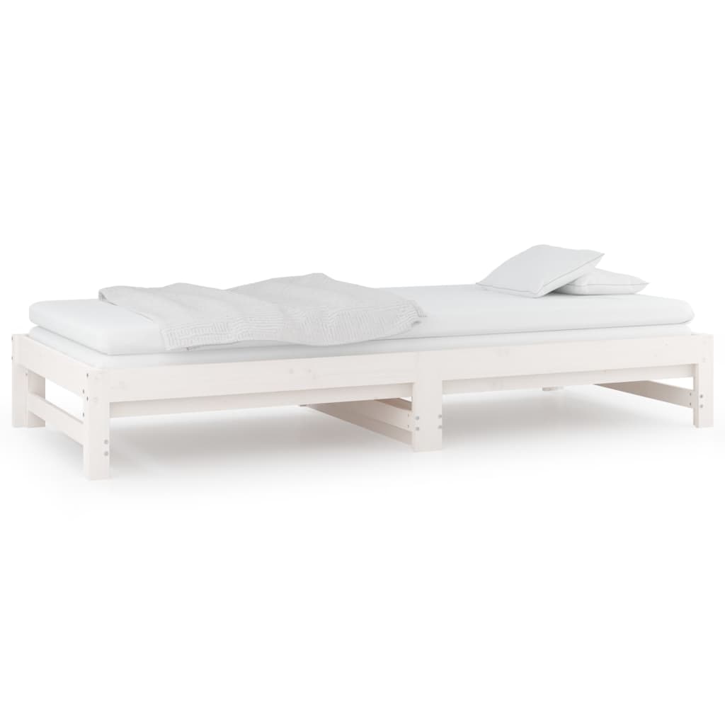 Daybed Extendable White 2x(90x200) cm Solid Pine