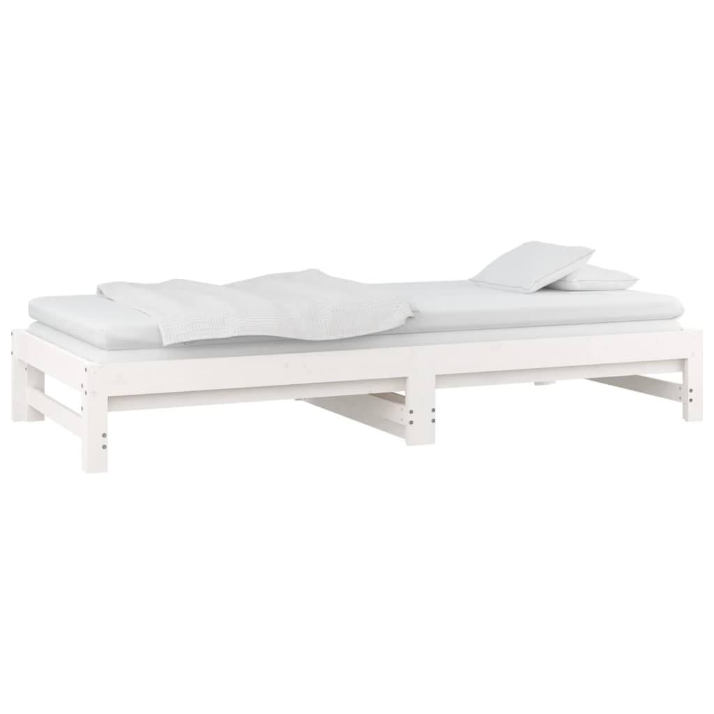 Daybed Extendable White 2x(90x200) cm Solid Pine