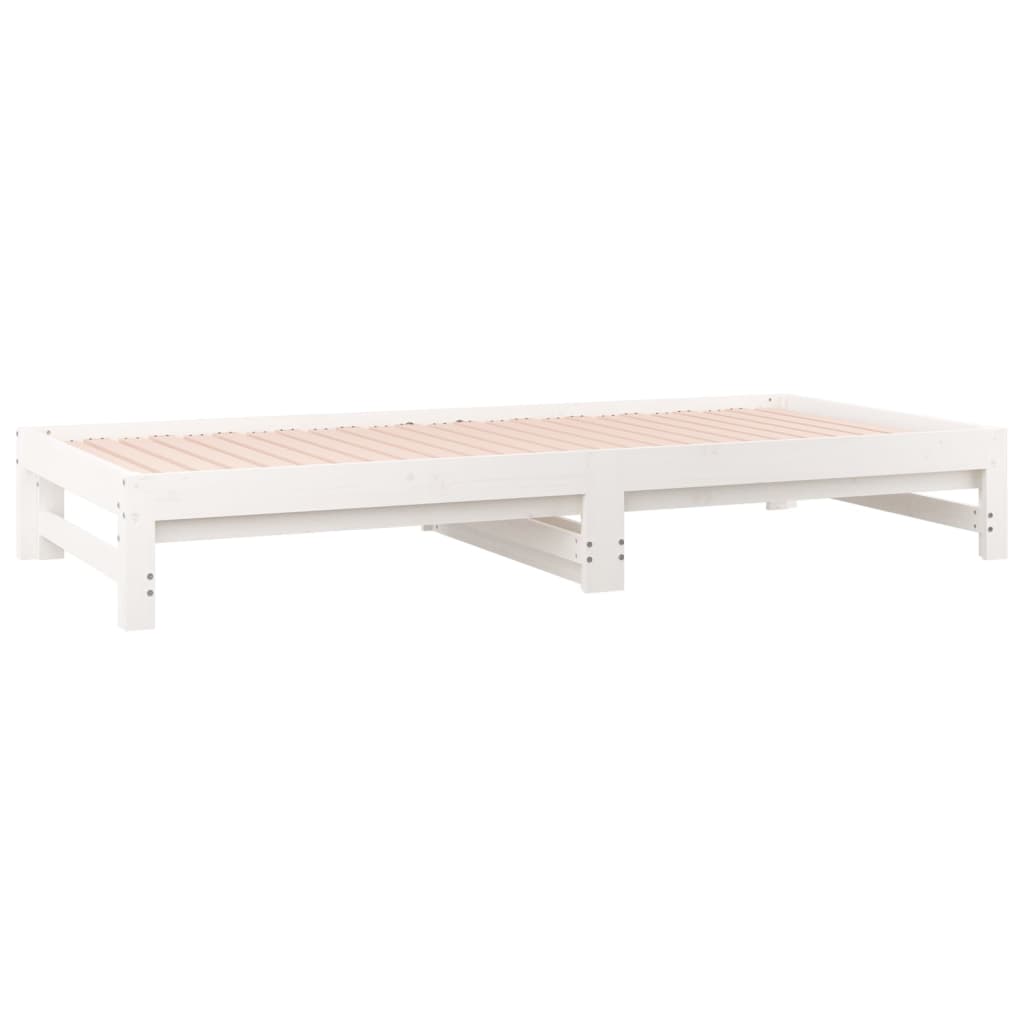 Daybed Extendable White 2x(90x200) cm Solid Pine