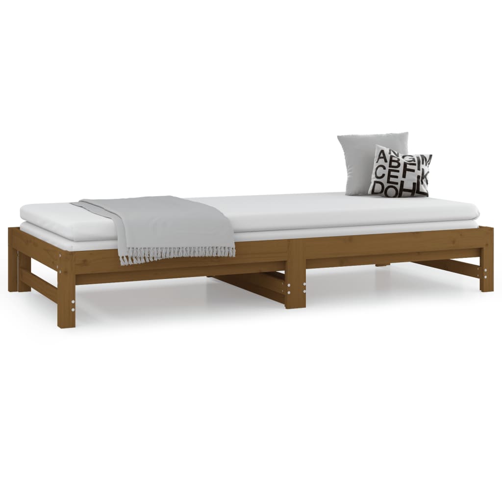 Daybed extendable honey brown 2x(90x200) cm solid pine wood