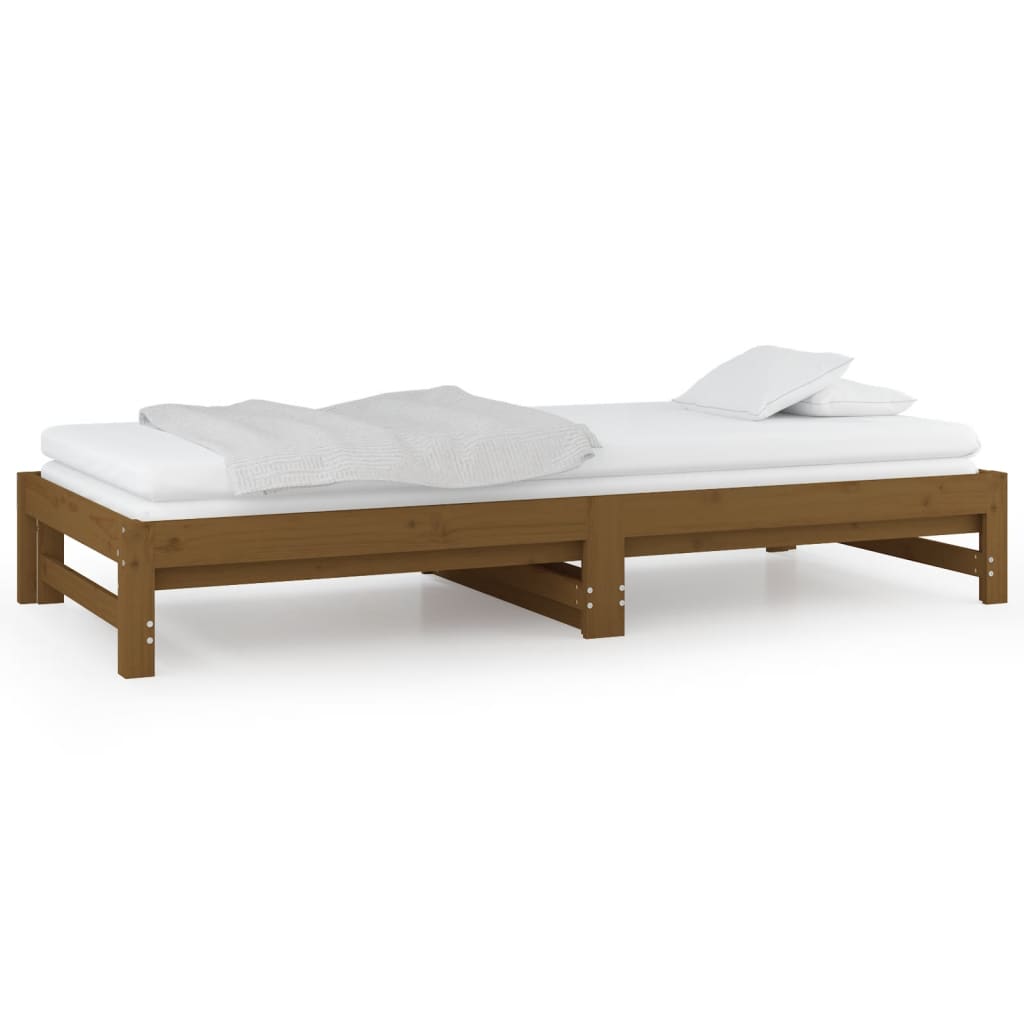 Daybed extendable honey brown 2x(90x200) cm solid pine wood