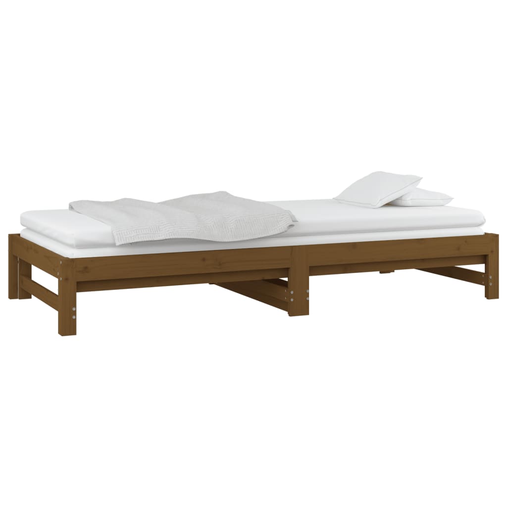 Daybed extendable honey brown 2x(90x200) cm solid pine wood