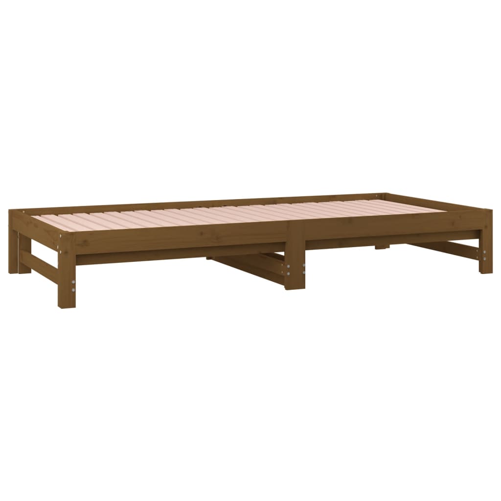 Daybed extendable honey brown 2x(90x200) cm solid pine wood