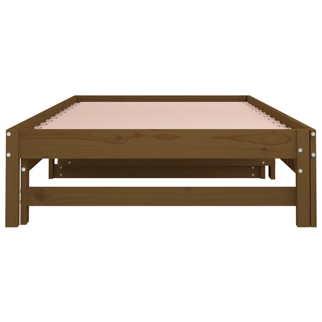 Daybed extendable honey brown 2x(90x200) cm solid pine wood