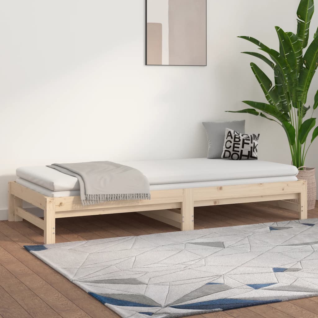 Daybed extendable 2x(80x200) cm solid pine wood