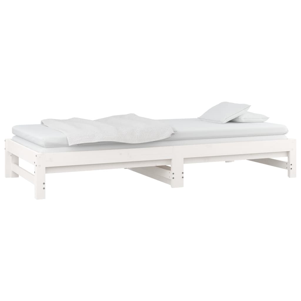 Daybed Extendable White 2x(80x200) cm Solid Pine