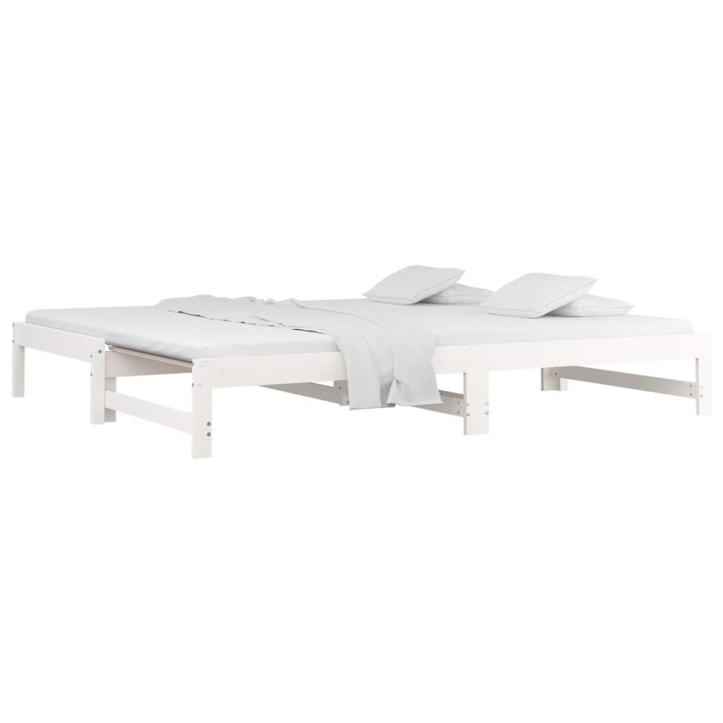 Daybed Extendable White 2x(90x190) cm Solid Pine Wood