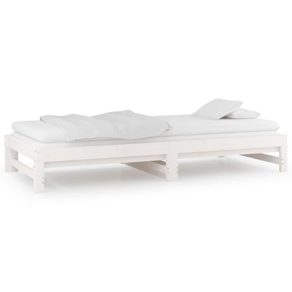 Daybed Extendable White 2x(90x190) cm Solid Pine Wood