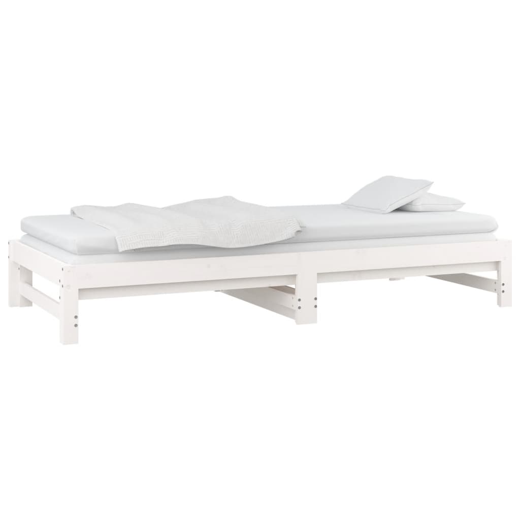 Daybed Extendable White 2x(90x190) cm Solid Pine Wood