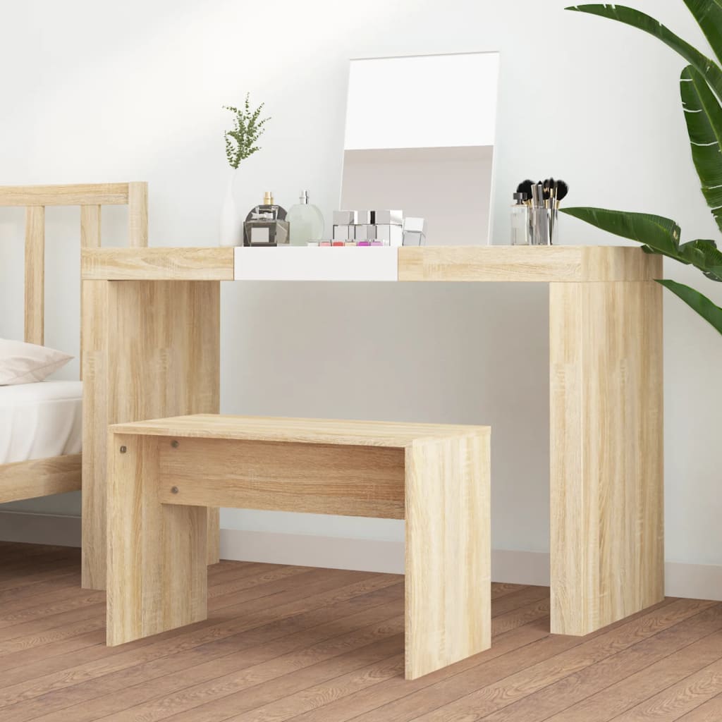 Vanity Stool Sonoma Oak 70x35x45 cm Wood Material