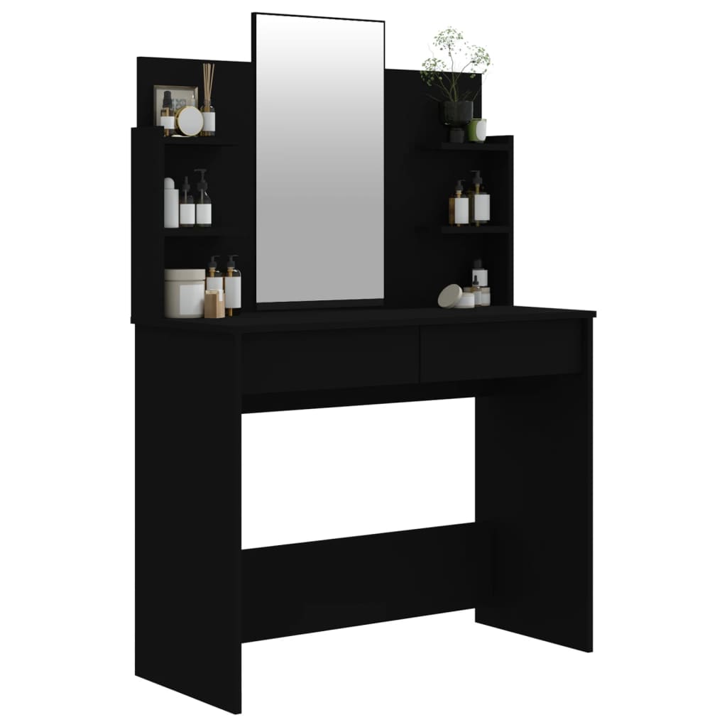 Dressing Table with Mirror Black 96x40x142 cm