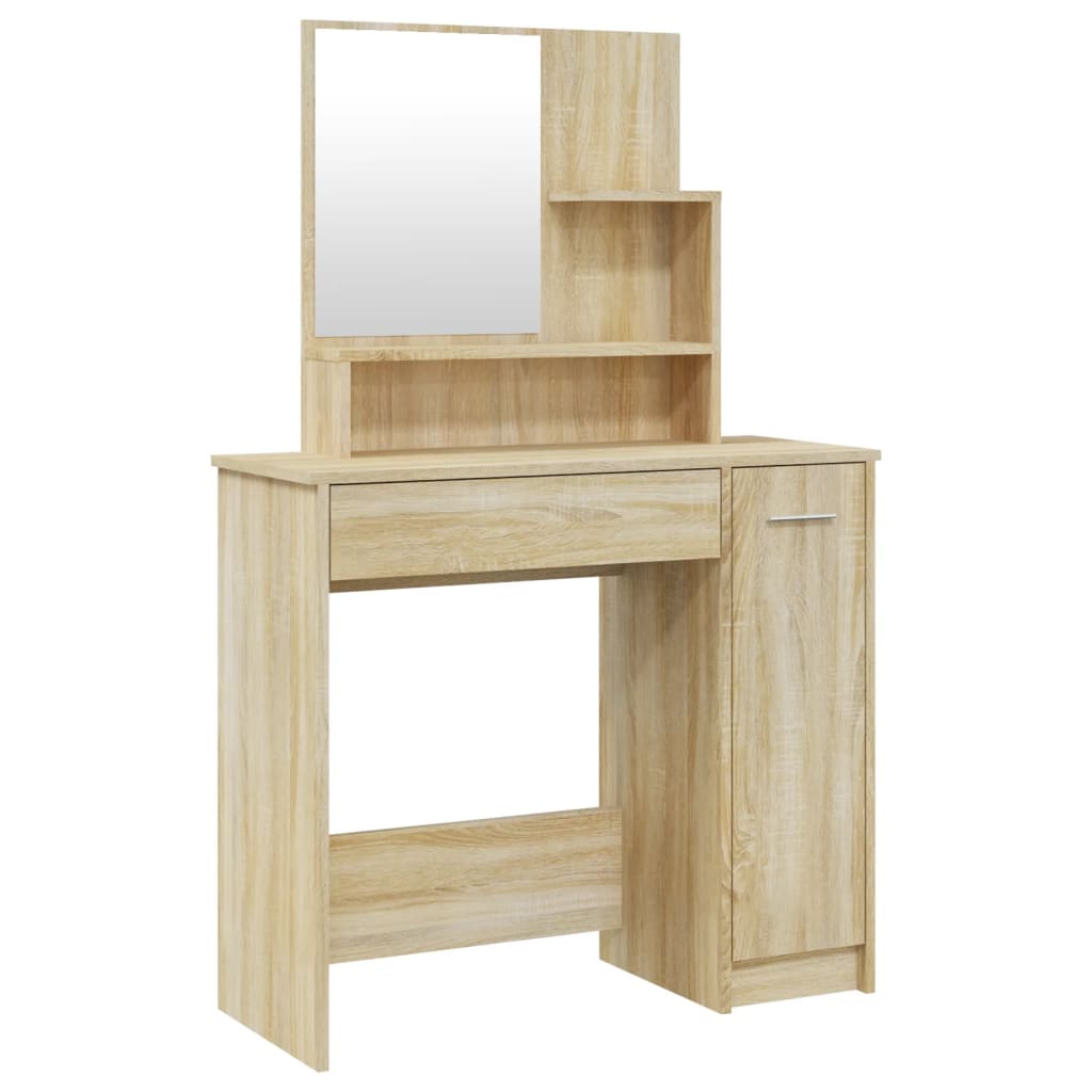 Dressing table with mirror Sonoma oak 86.5x35x136 cm