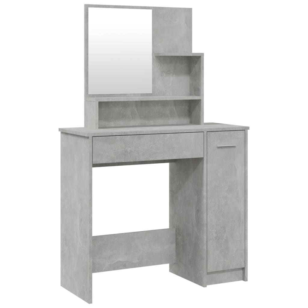 Dressing Table with Mirror Concrete Grey 86.5x35x136 cm