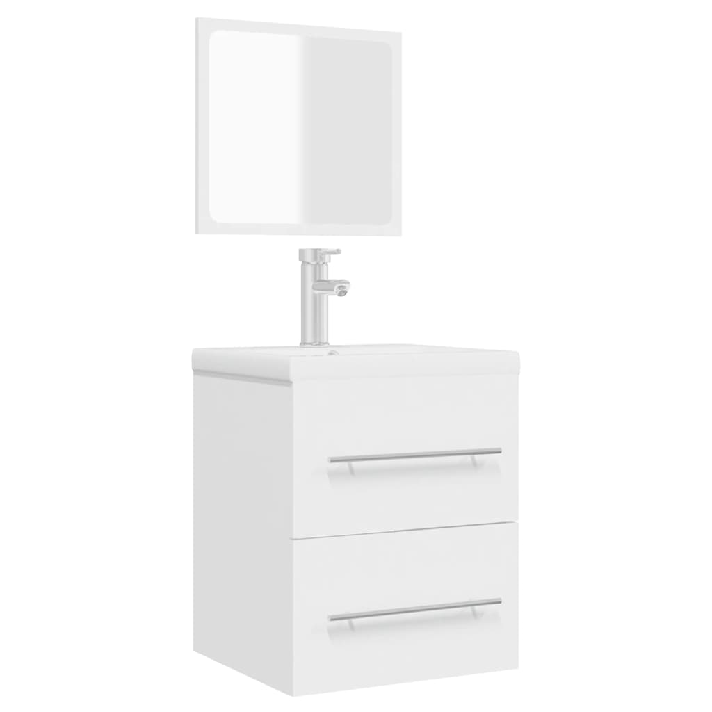 Badschrank mit Spiegel Weiß 41x38,5x48 cm