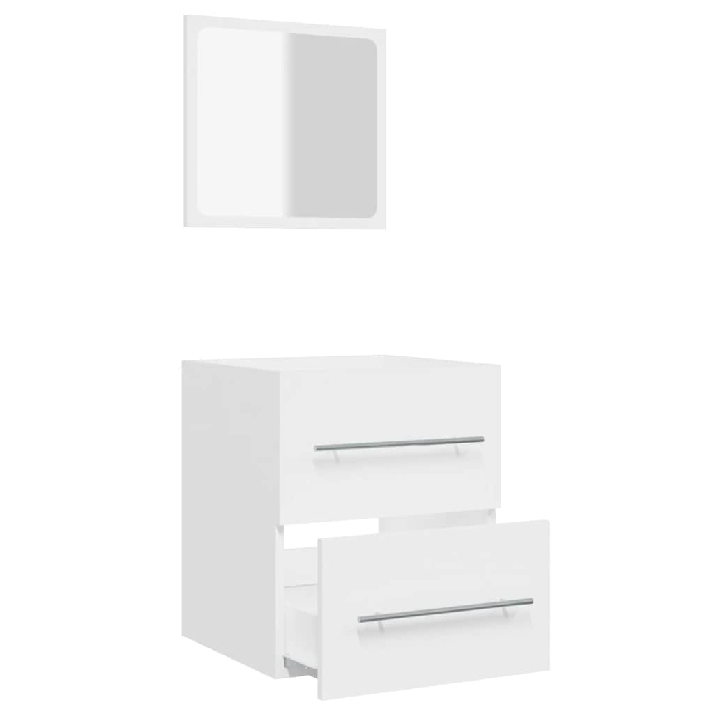 Badschrank mit Spiegel Weiß 41x38,5x48 cm