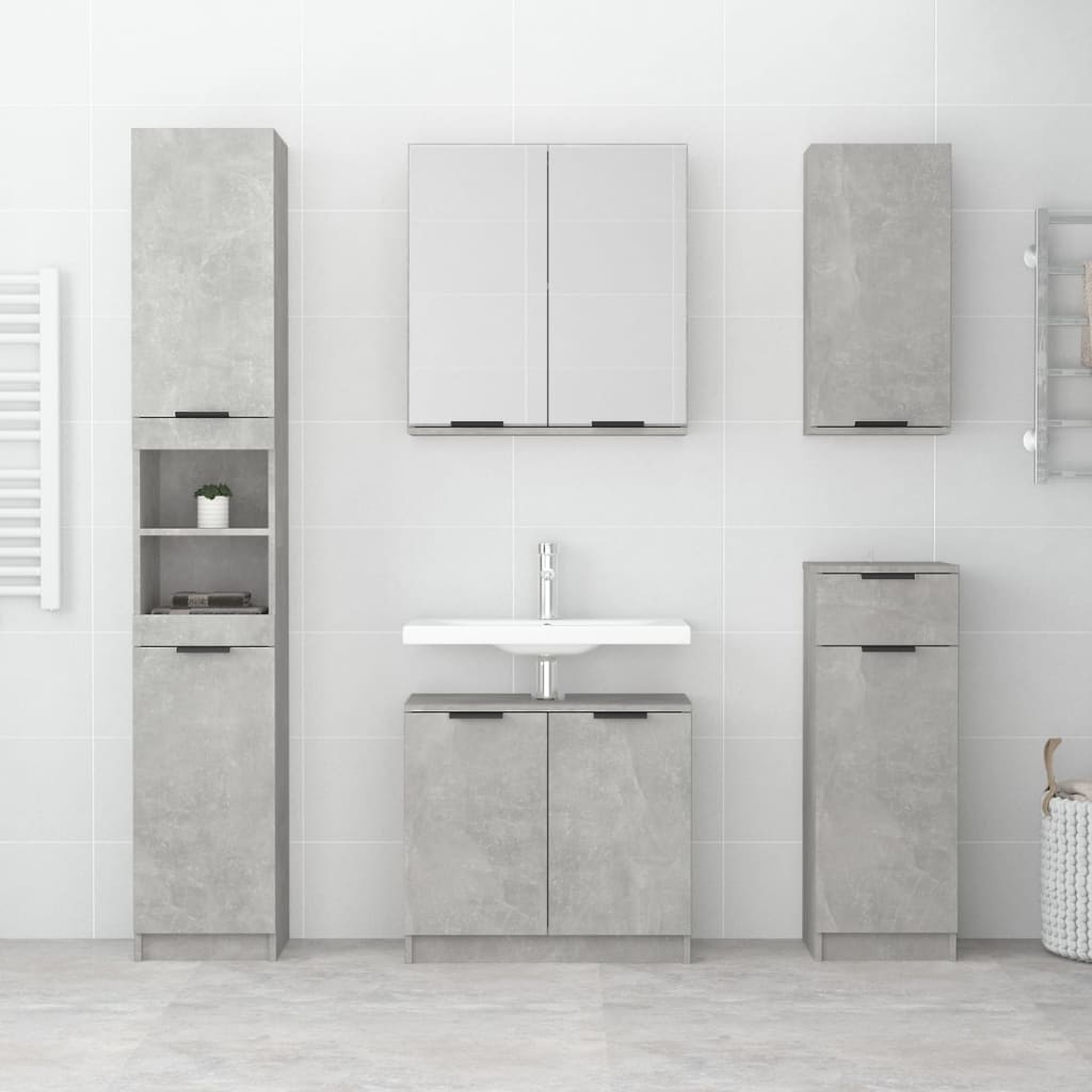 Wall bathroom cabinet concrete gray 32x20x67 cm