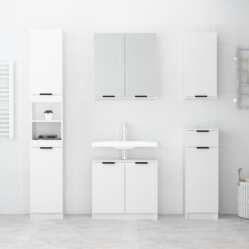 Bathroom Cabinet White 64.5x33.5x59 cm Wood Material