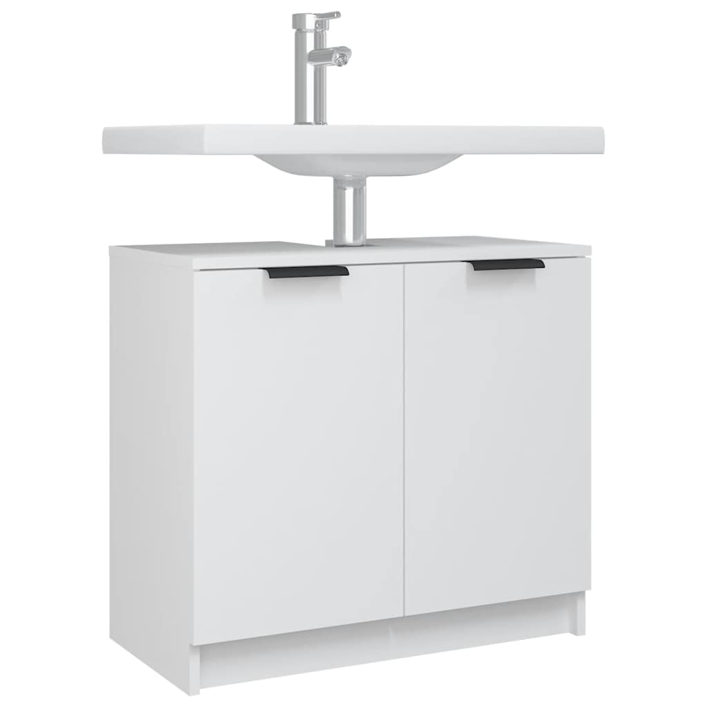 Bathroom Cabinet White 64.5x33.5x59 cm Wood Material