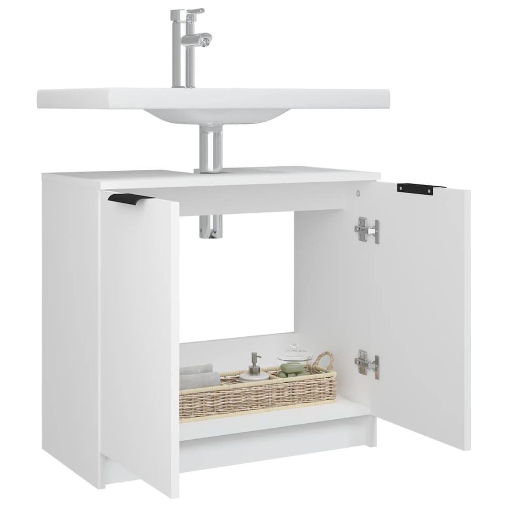 Bathroom Cabinet White 64.5x33.5x59 cm Wood Material