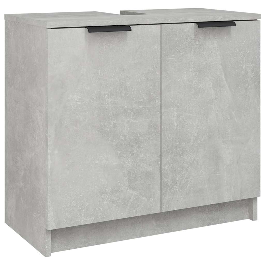 Bathroom Cabinet Concrete Grey 64.5x33.5x59 cm Wood Material