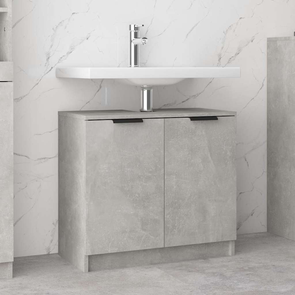 Bathroom Cabinet Concrete Grey 64.5x33.5x59 cm Wood Material