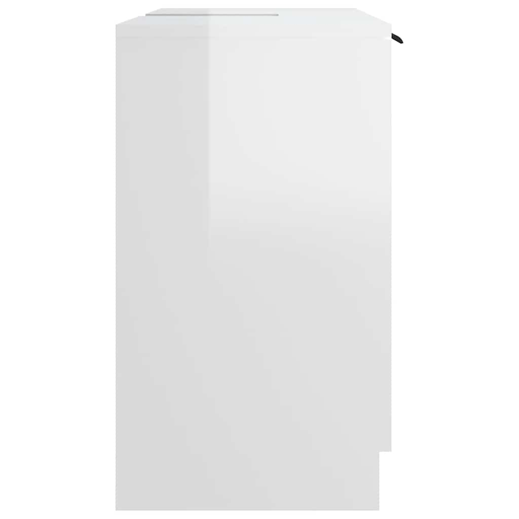 Bathroom Cabinet High Gloss White 64.5x33.5x59 cm Wood Material