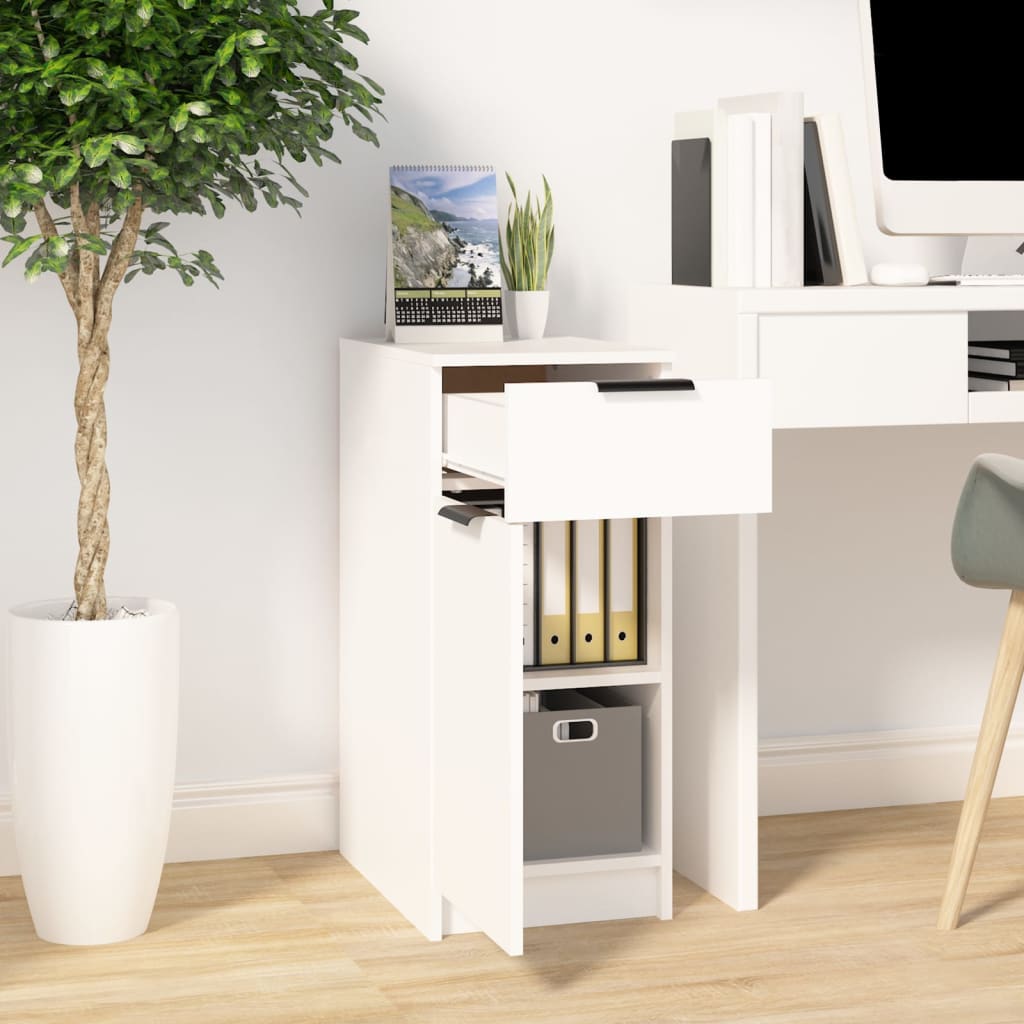 Desk Cabinet White 33.5x50x75 cm Wood Material