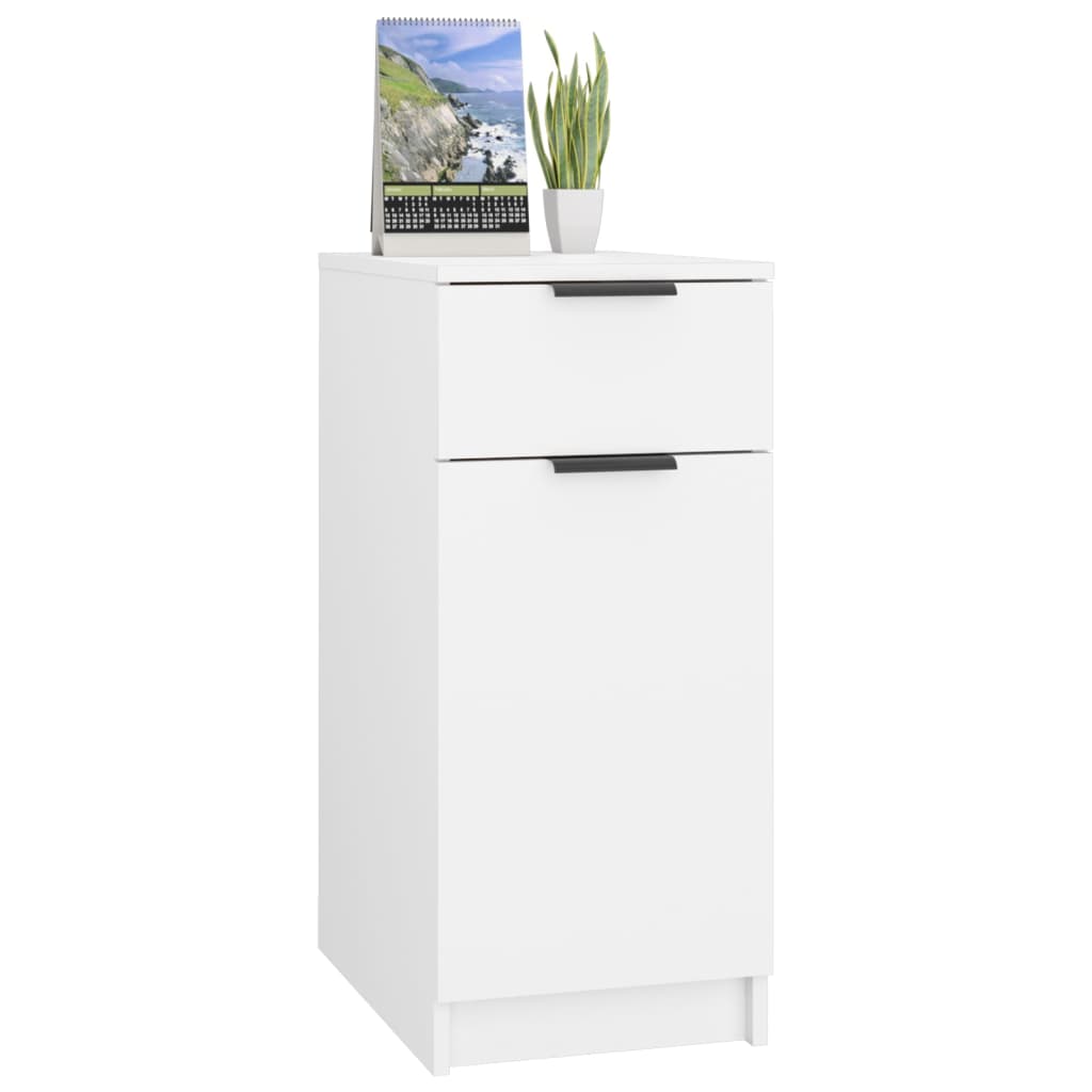 Desk Cabinet White 33.5x50x75 cm Wood Material