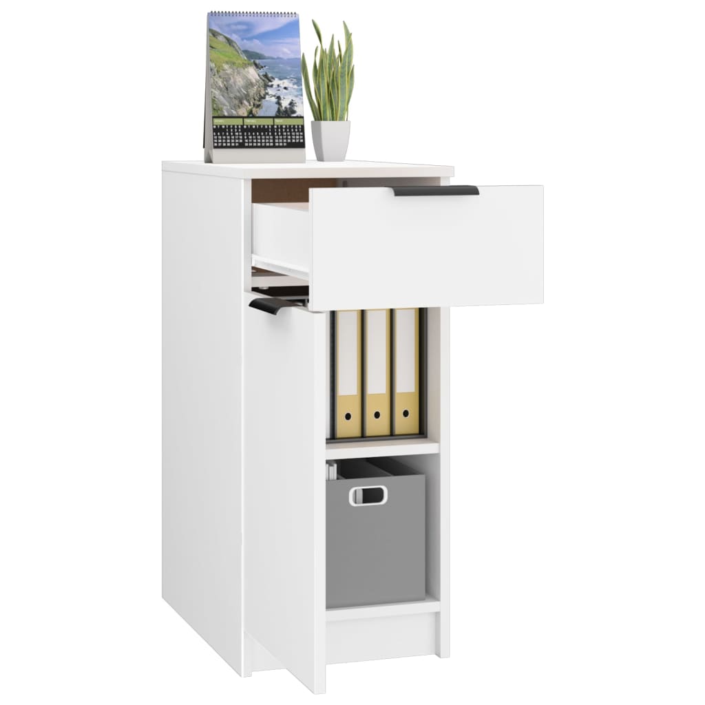 Desk Cabinet White 33.5x50x75 cm Wood Material