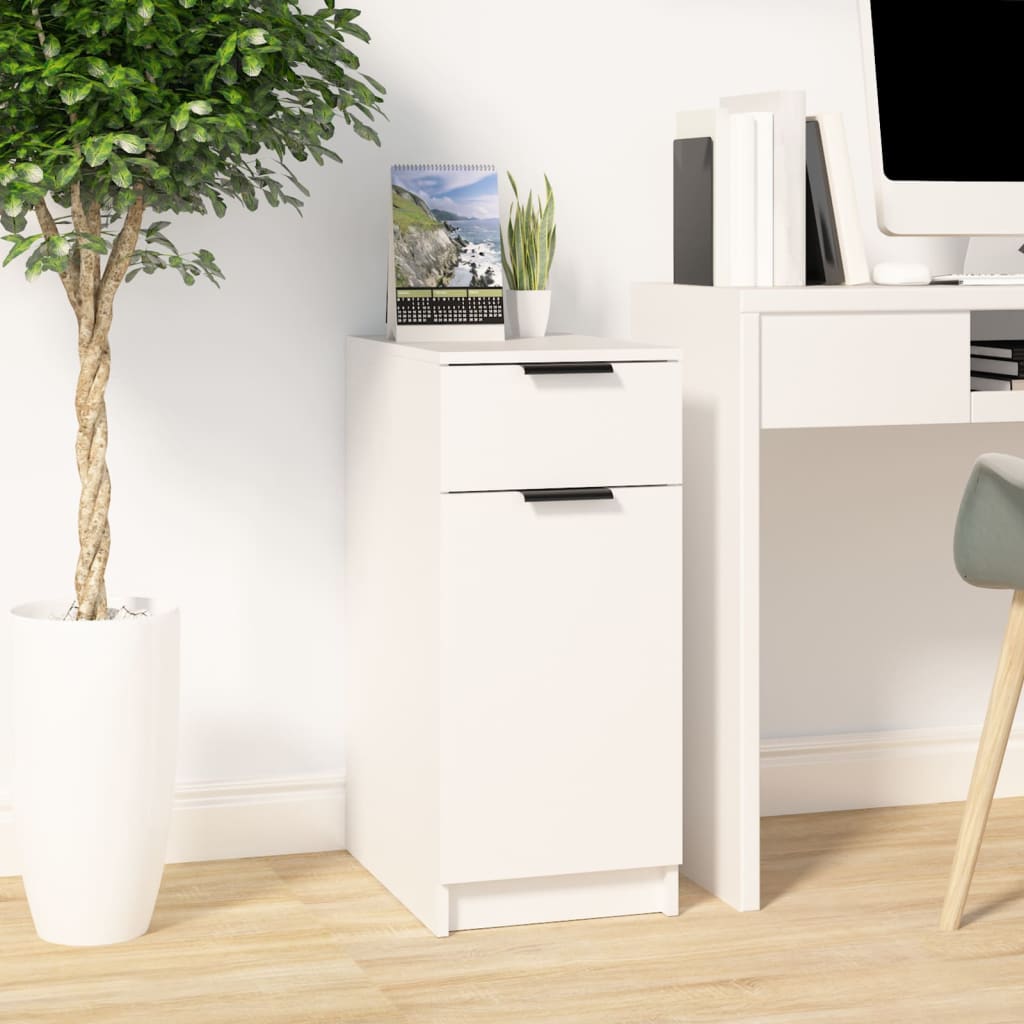 Desk Cabinet White 33.5x50x75 cm Wood Material