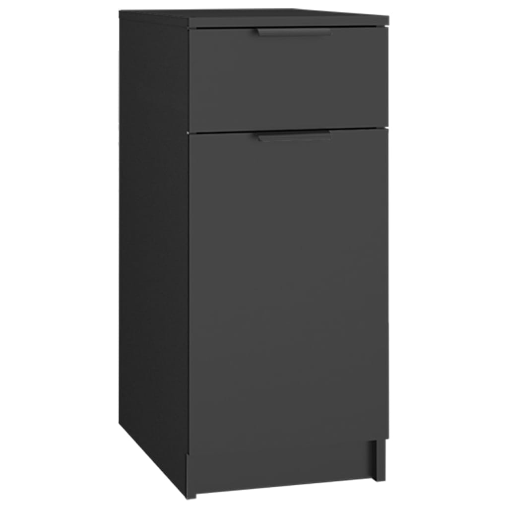 Office Cabinet Black 33.5x50x75 cm Wood Material