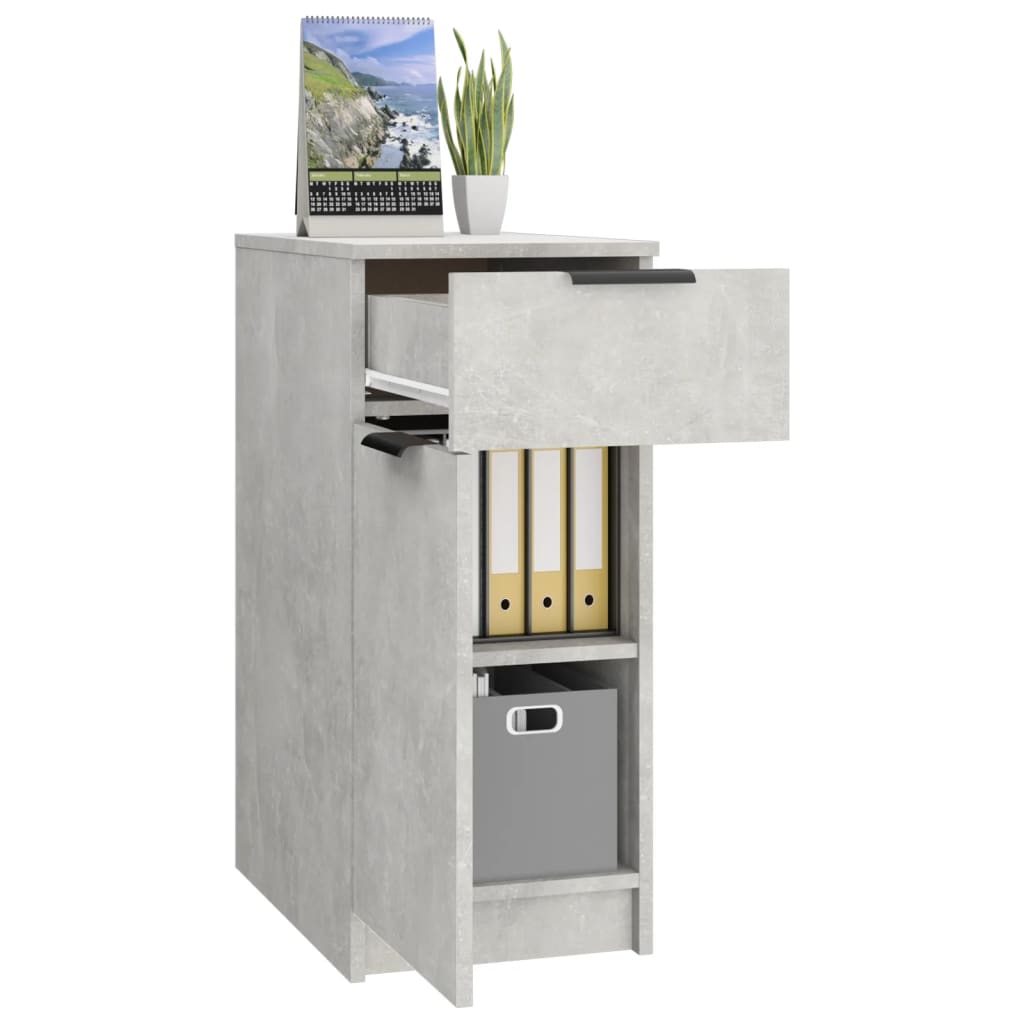 Office Cabinet Concrete Grey 33.5x50x75 cm Wood Material