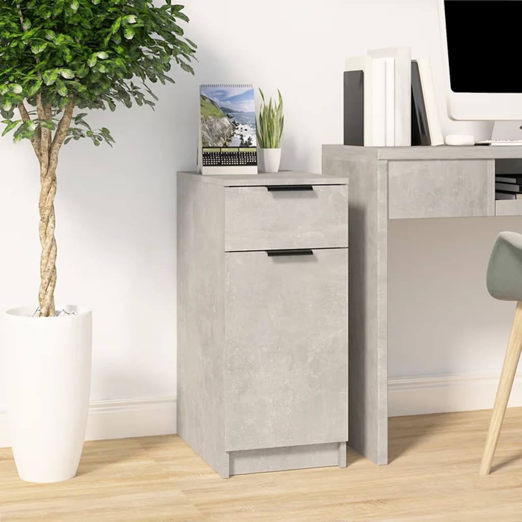 Office Cabinet Concrete Grey 33.5x50x75 cm Wood Material