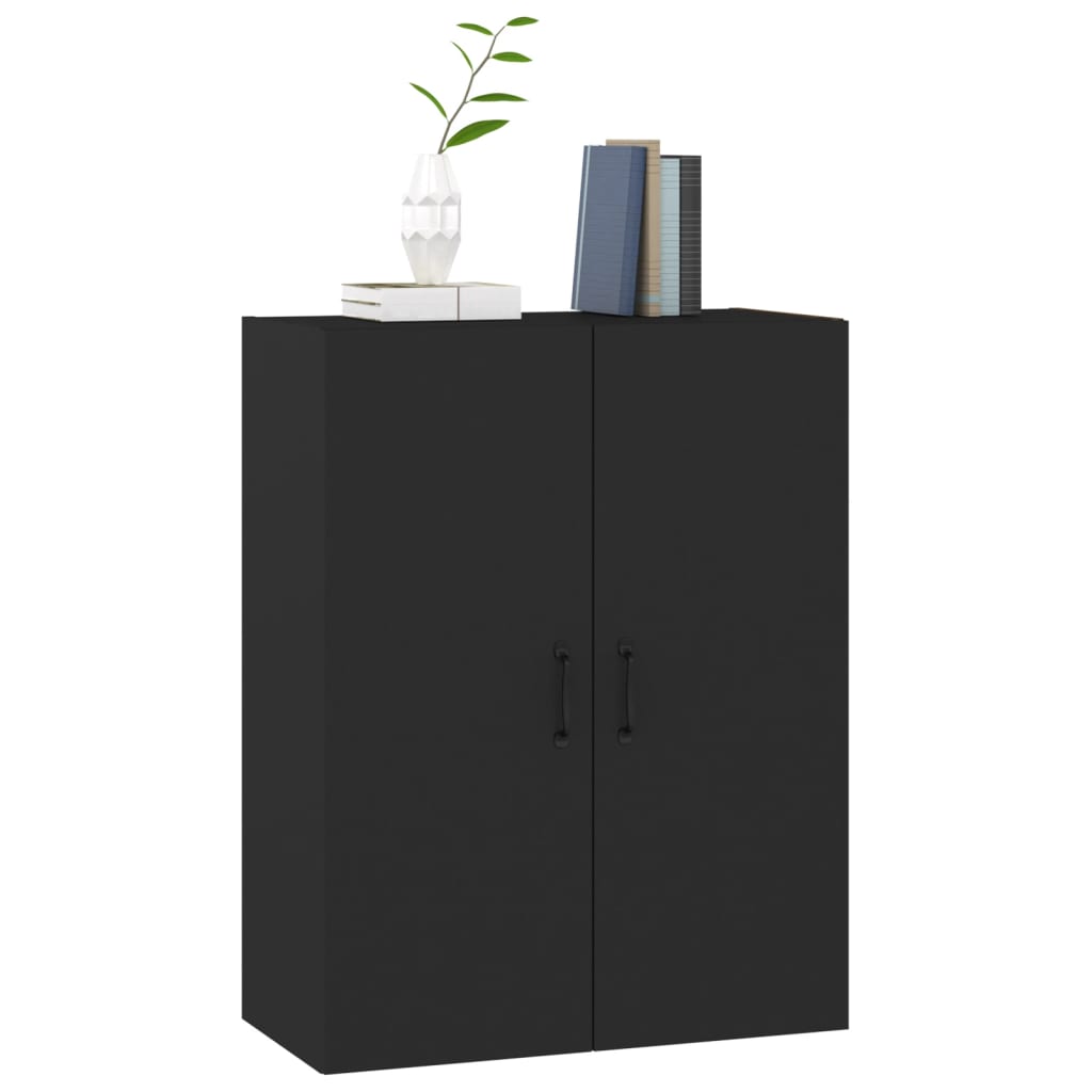 Wall Cabinet Black 69.5x34x90 cm Wood Material