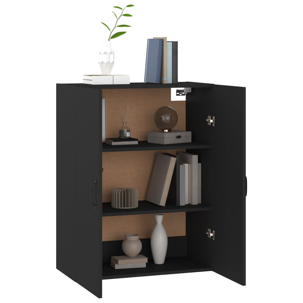 Wall Cabinet Black 69.5x34x90 cm Wood Material