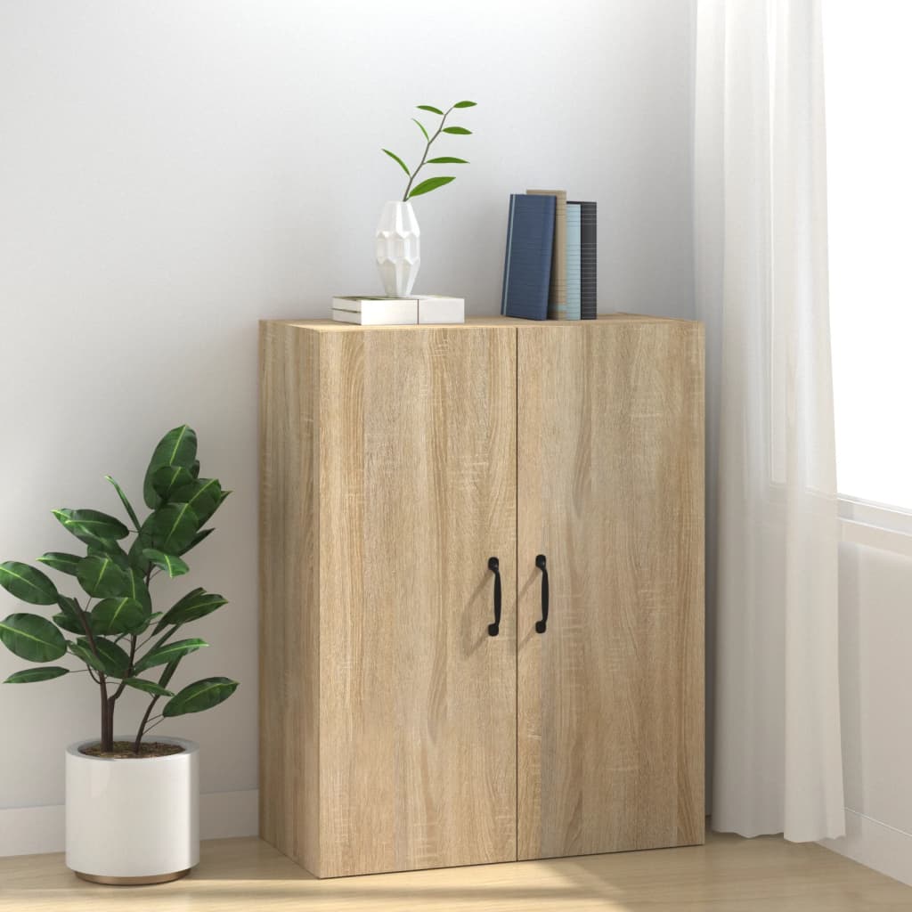 Wall Cabinet Sonoma Oak 69.5x34x90 cm Wood Material