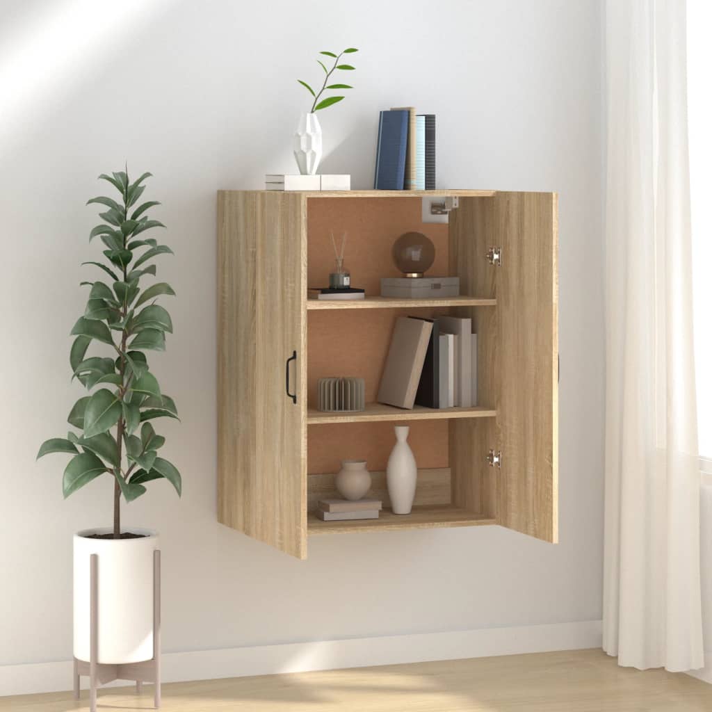 Wall Cabinet Sonoma Oak 69.5x34x90 cm Wood Material