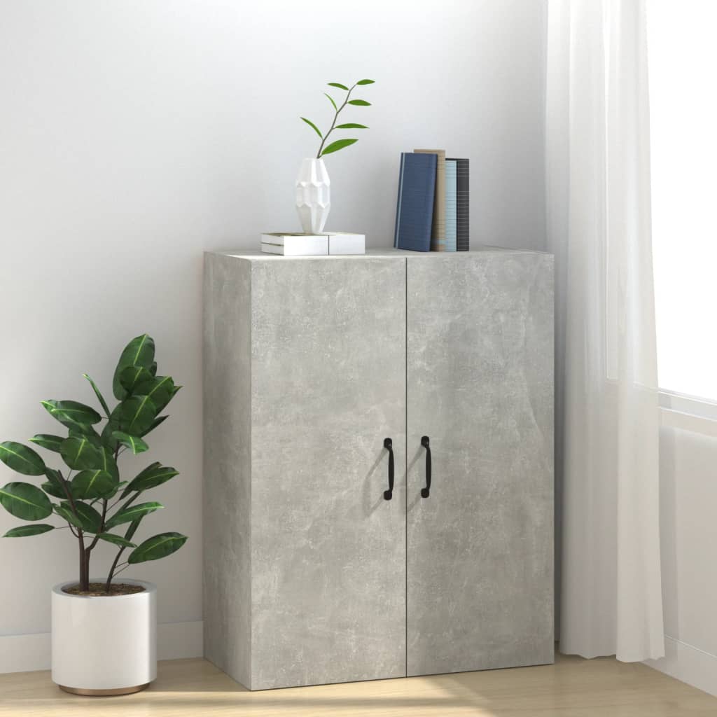 Wall Cabinet Concrete Grey 69.5x34x90 cm Wood Material