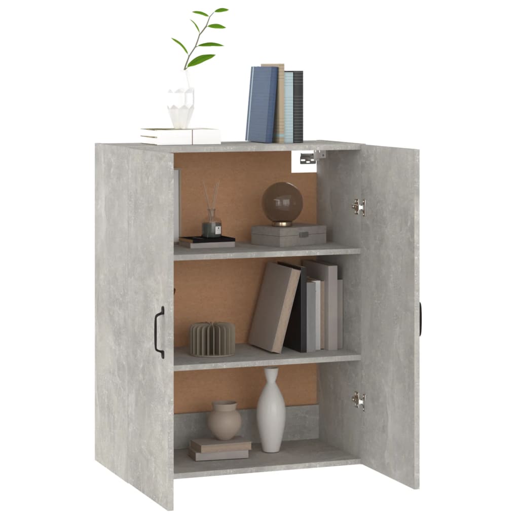 Wall Cabinet Concrete Grey 69.5x34x90 cm Wood Material