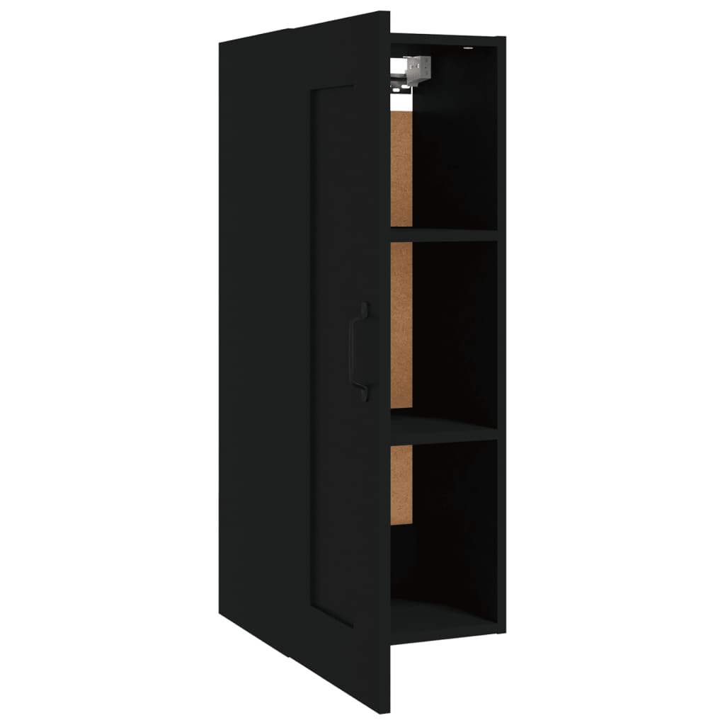 Wall Cabinet Black 35x34x90 cm Wood Material