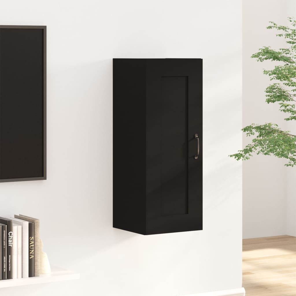 Wall Cabinet Black 35x34x90 cm Wood Material