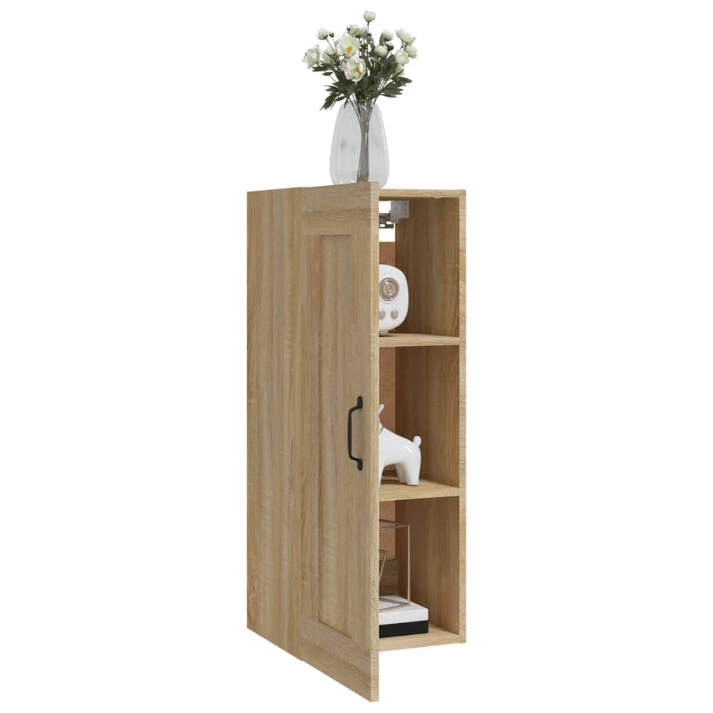 Wall Cabinet Sonoma Oak 35x34x90 cm Wood Material