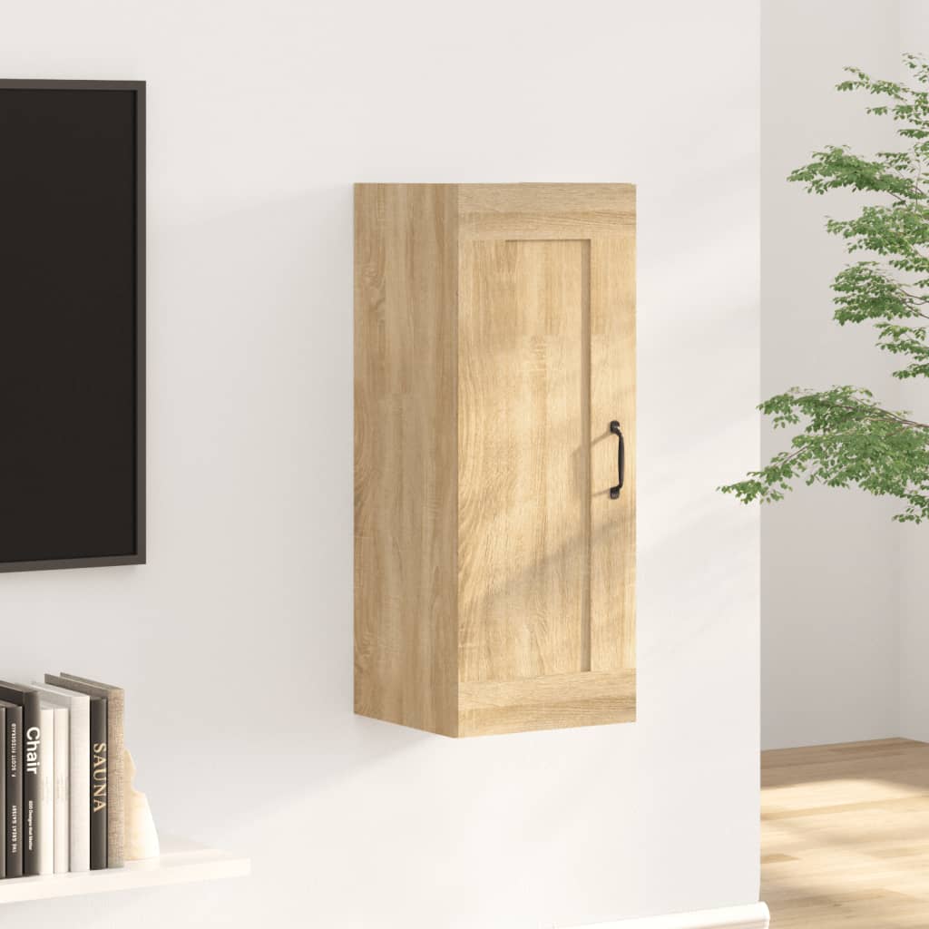 Wall Cabinet Sonoma Oak 35x34x90 cm Wood Material