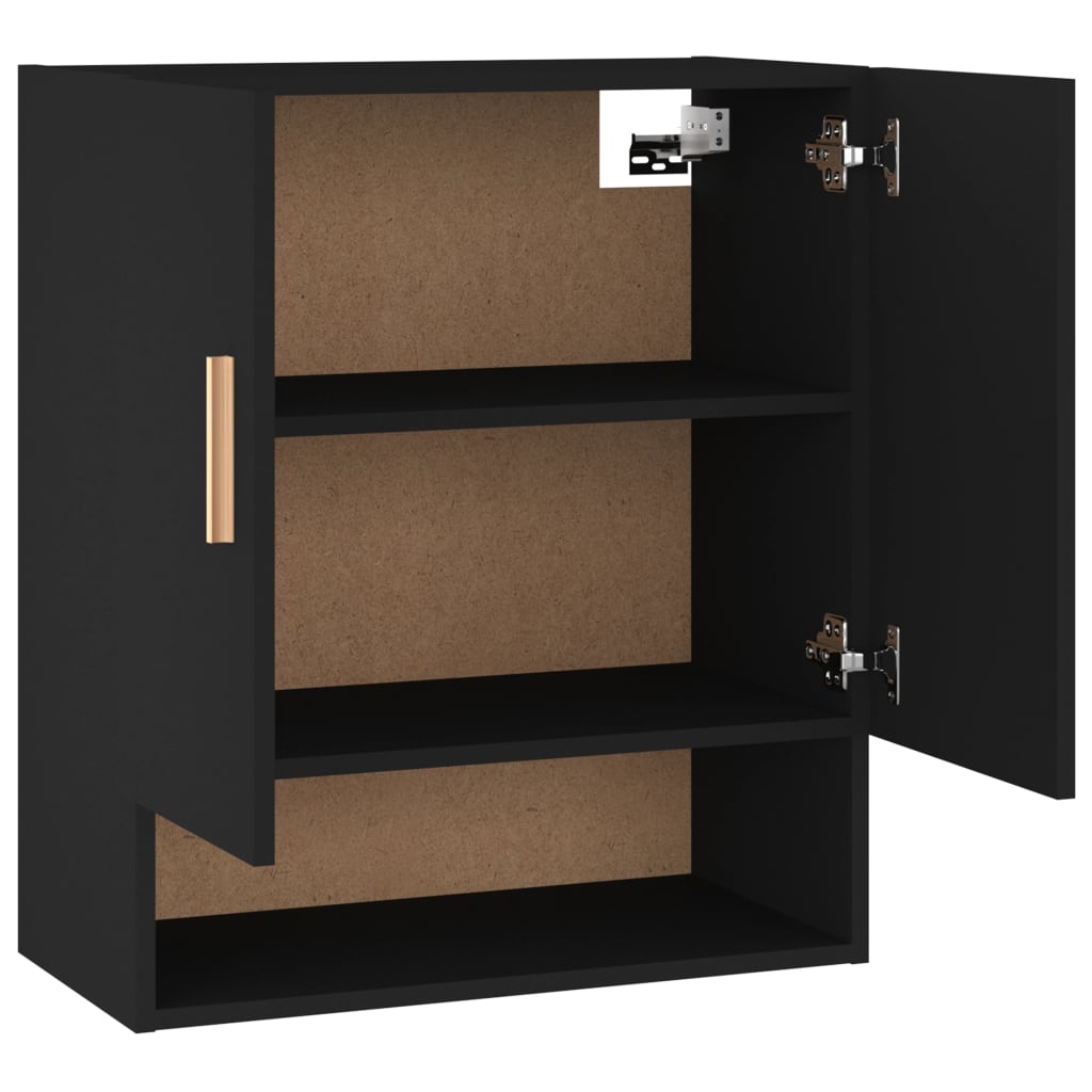 Wall Cabinet Black 60x31x70 cm Wood Material