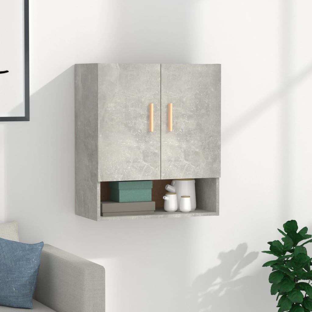 Wall Cabinet Concrete Grey 60x31x70 cm Wood Material