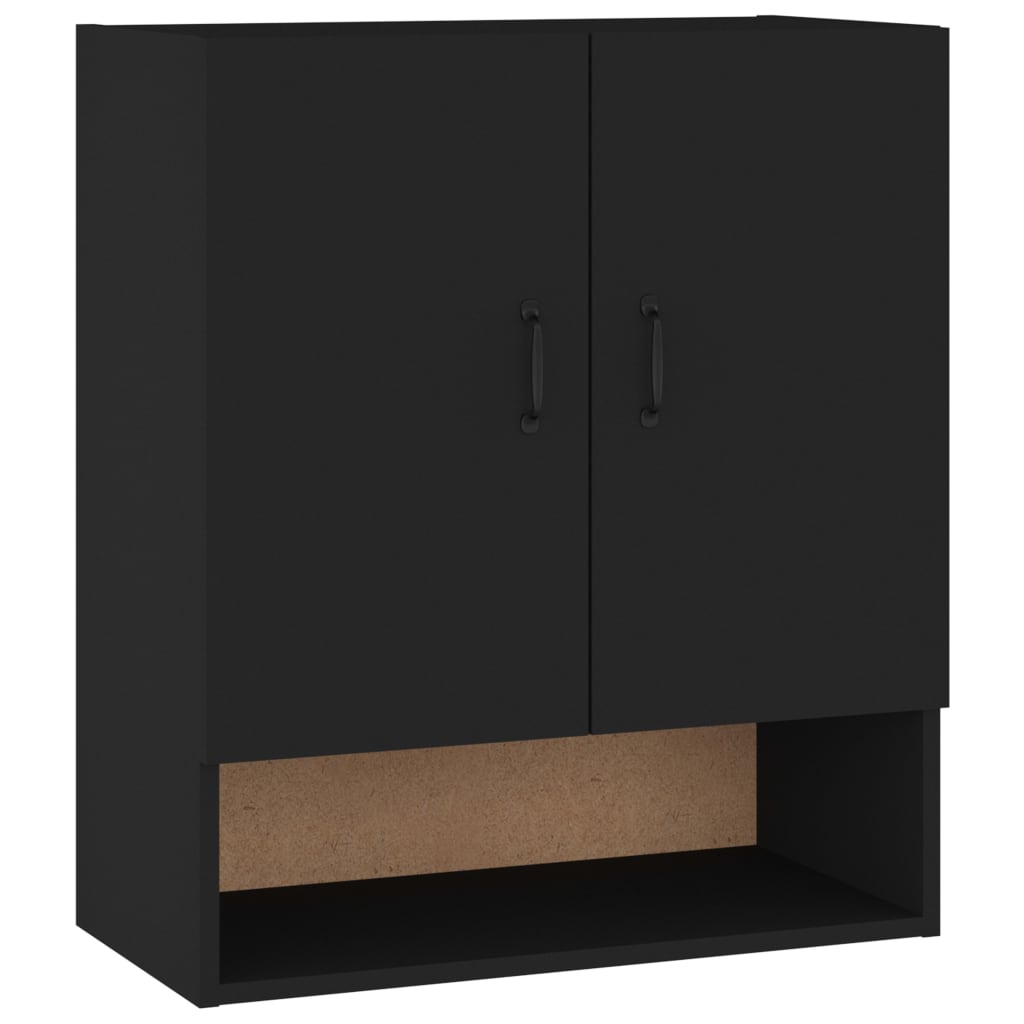 Wall Cabinet Black 60x31x70 cm Wood Material