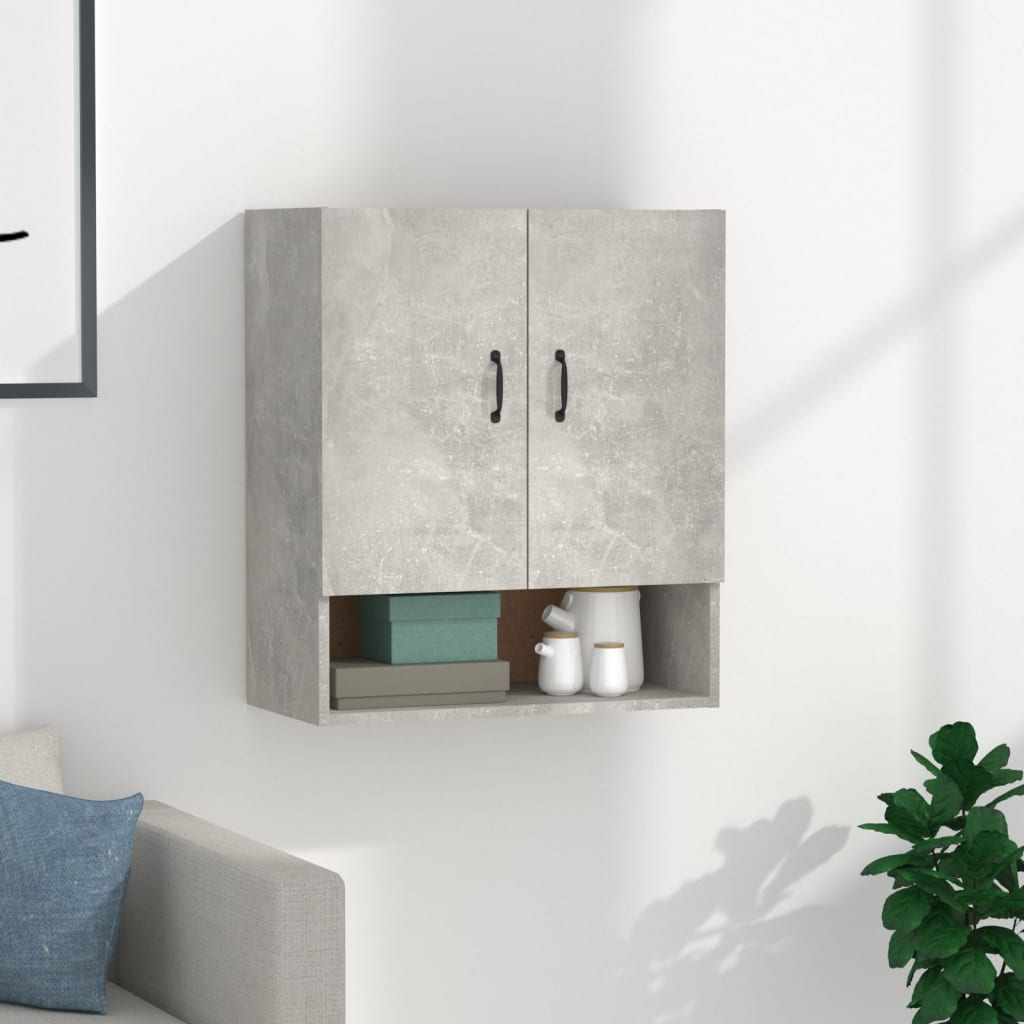 Wall Cabinet Concrete Grey 60x31x70 cm Wood Material