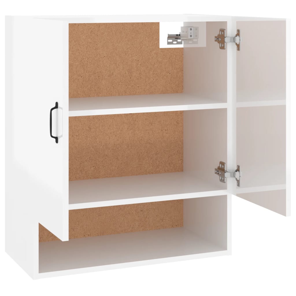 Wandschrank Hochglanz-Weiß 60x31x70 cm Holzwerkstoff