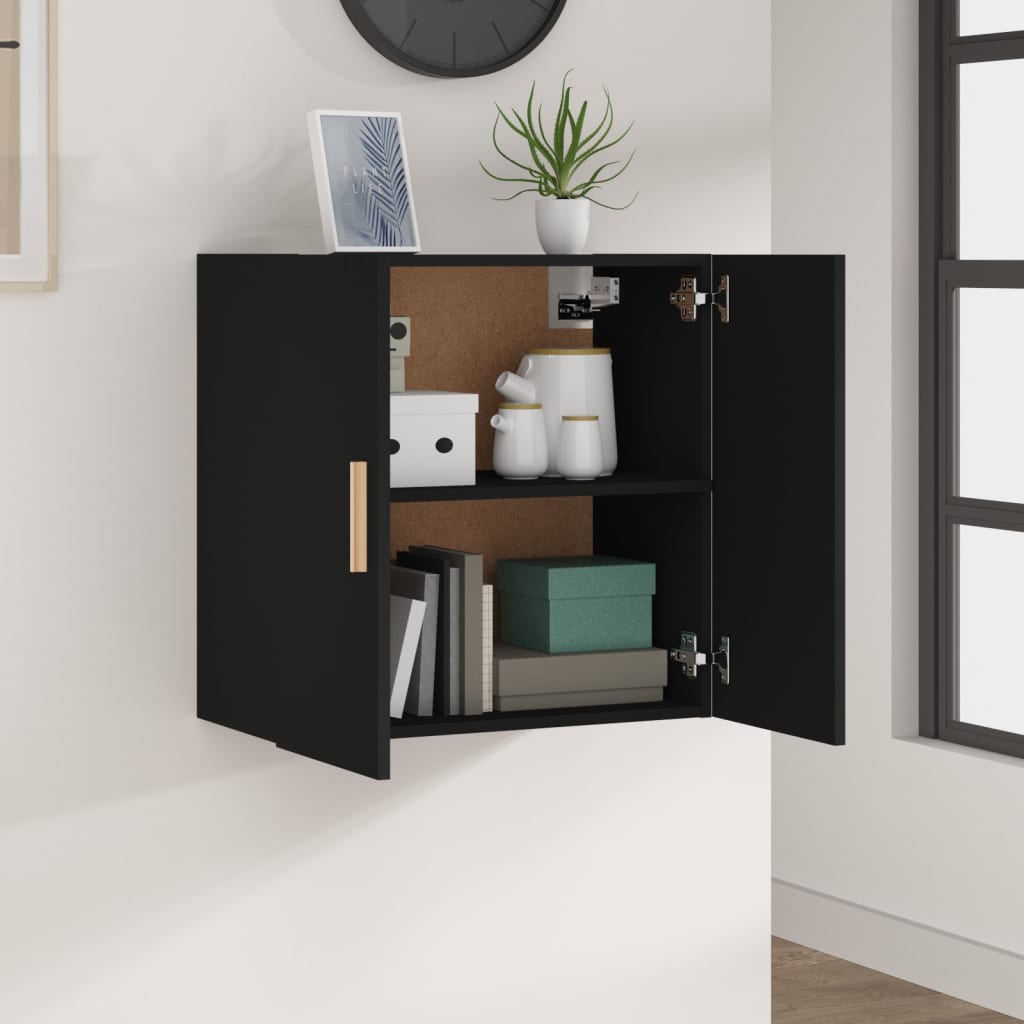 Wall Cabinet Black 60x30x60 cm Wood Material