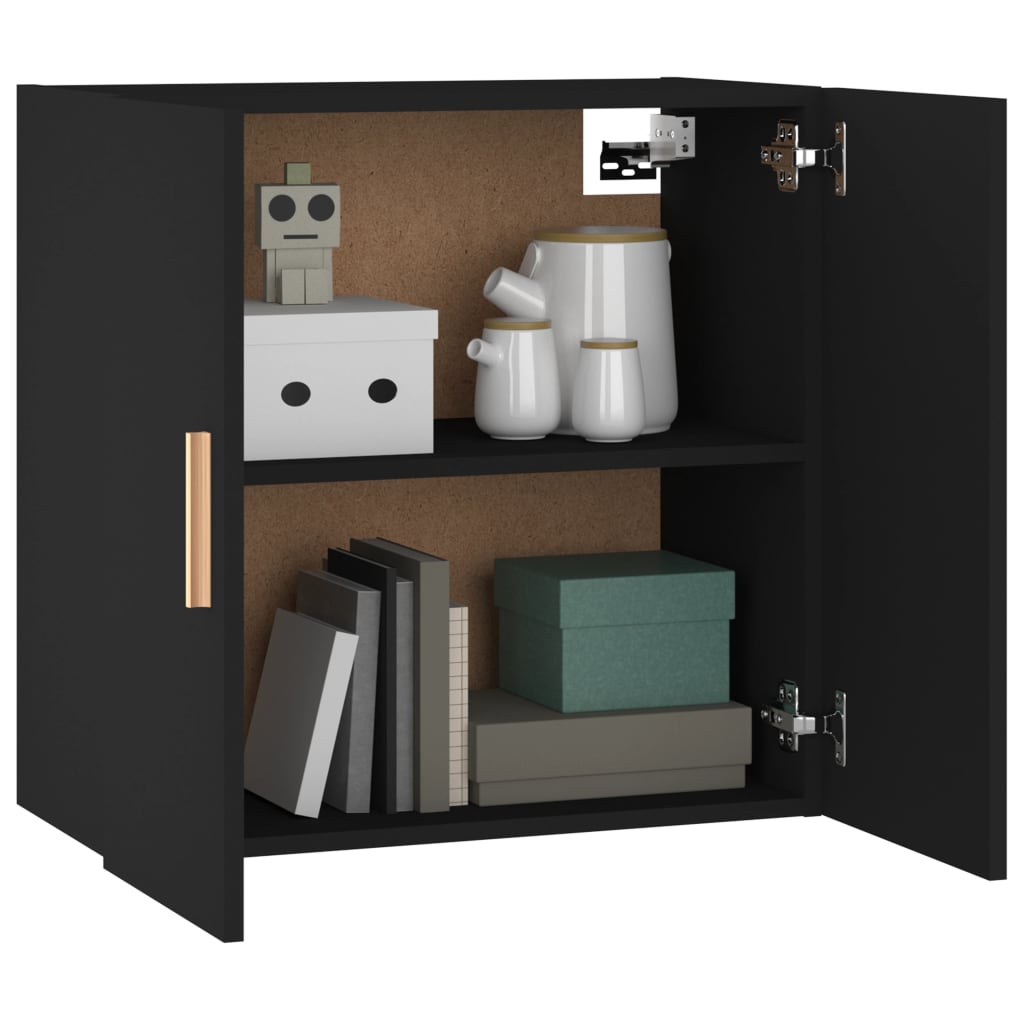 Wall Cabinet Black 60x30x60 cm Wood Material